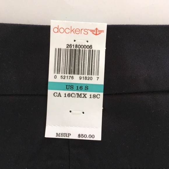 NWT Dockers Womens Sz 16S Classic Metro Straight Leg Pants Black Cotton Blend - Picture 7 of 13